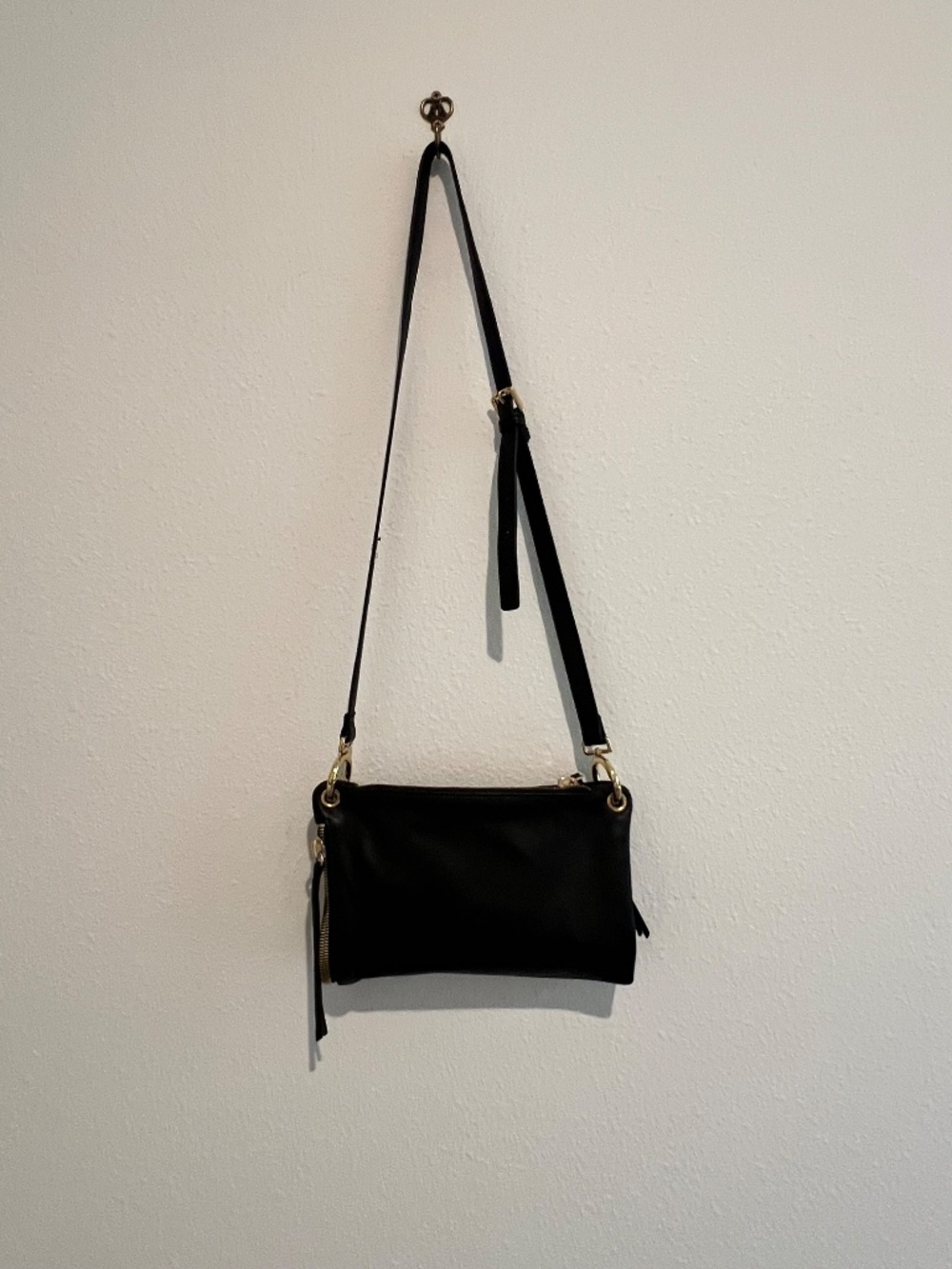 Margot Black Leather & Suede Convertible Multi-Way Crossbody Bag - Picture 12 of 16